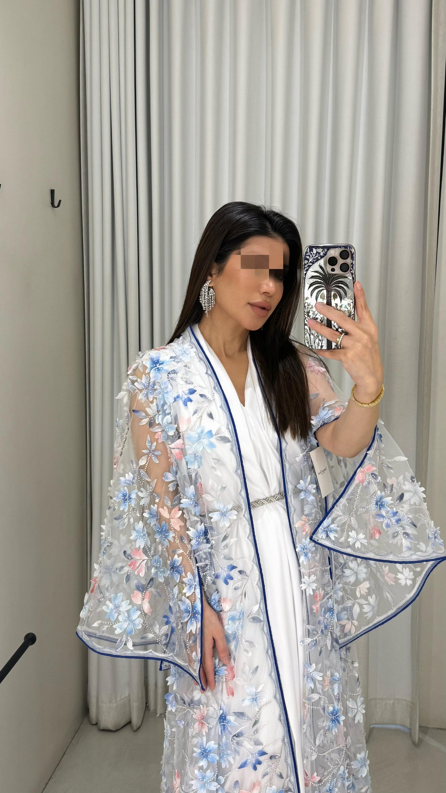 Florals Bisht Set - Blue