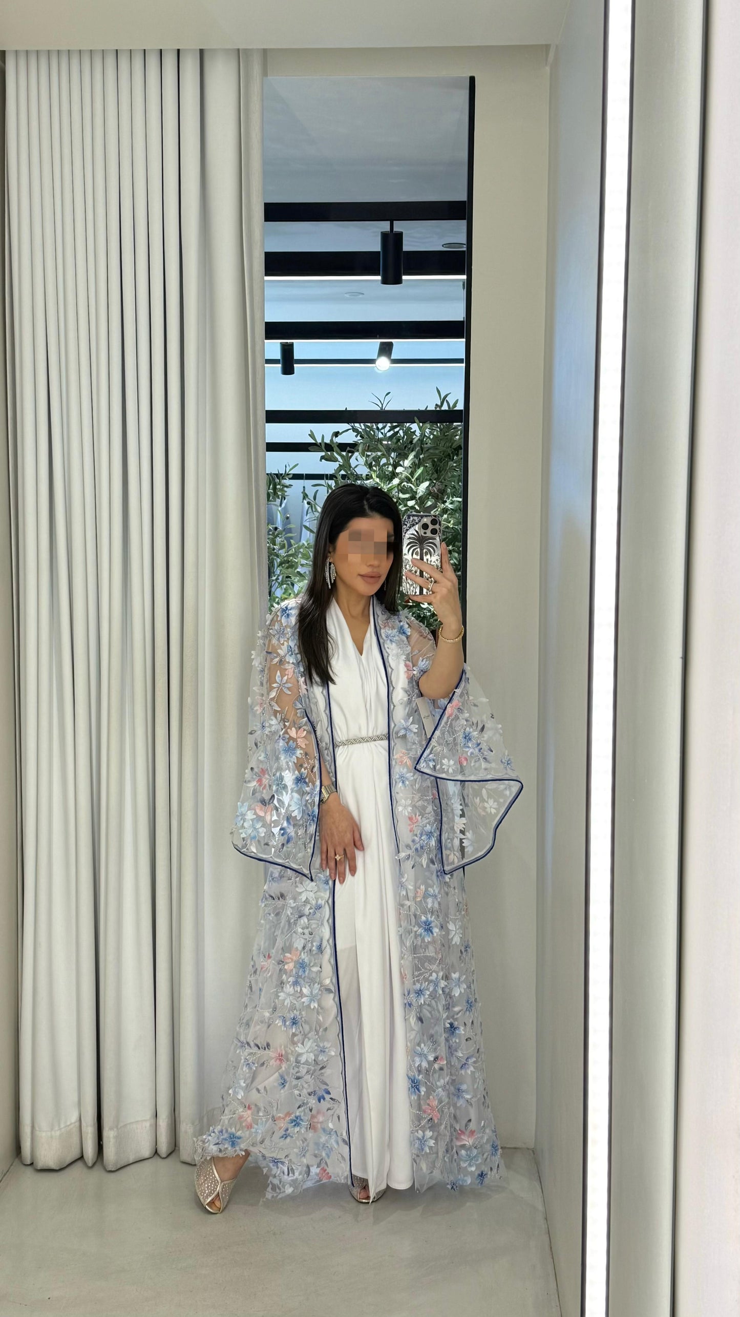 Florals Bisht Set - Blue