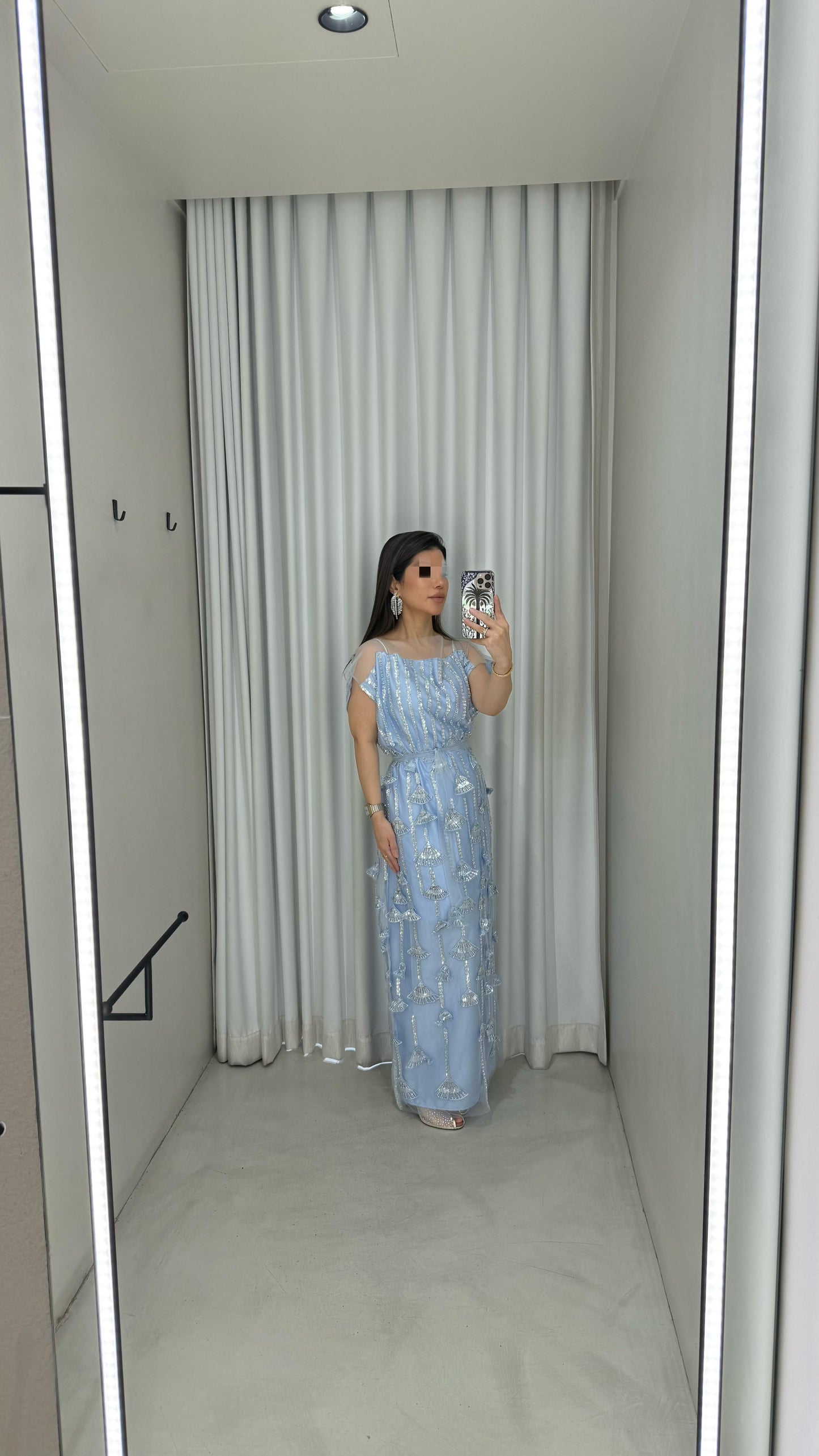 Tulle StraightCut Kaftan- Sky blue