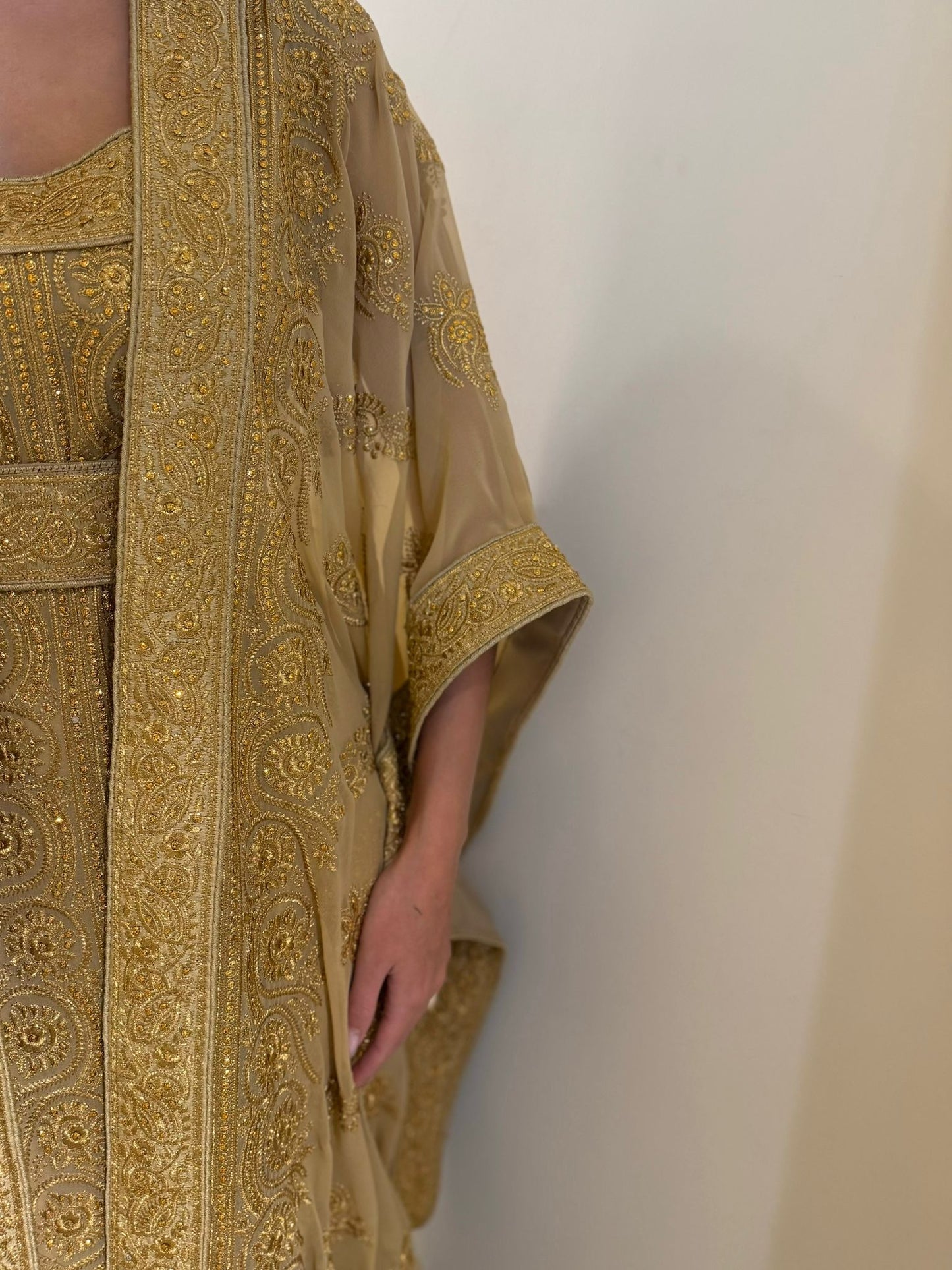 Wide Jelwa  Bisht-Beige