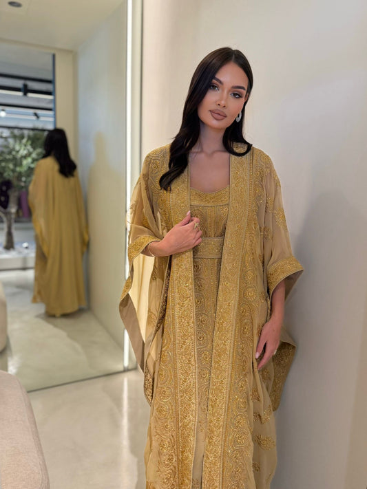 Wide Jelwa  Bisht-Beige