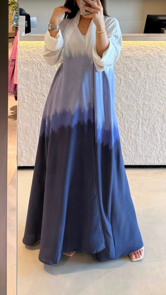 Ombré summer Abaya -Blue x blue