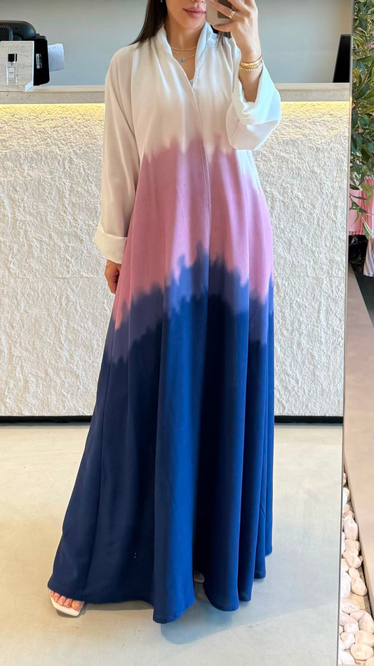 Ombré summer Abaya -Pink x blue