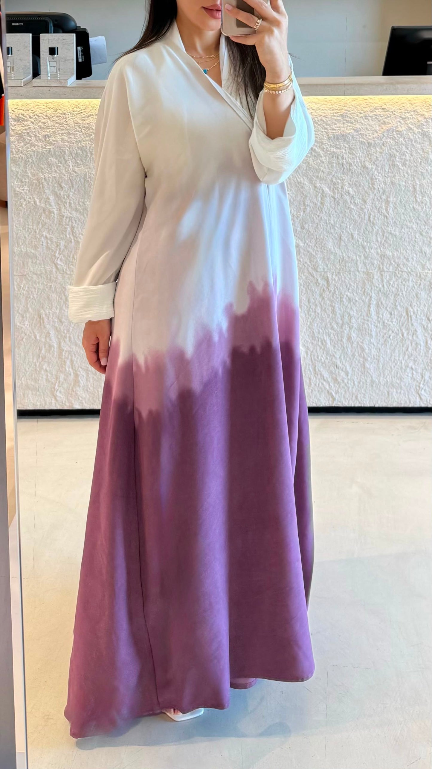 Ombré summer Abaya -Pink x Pink
