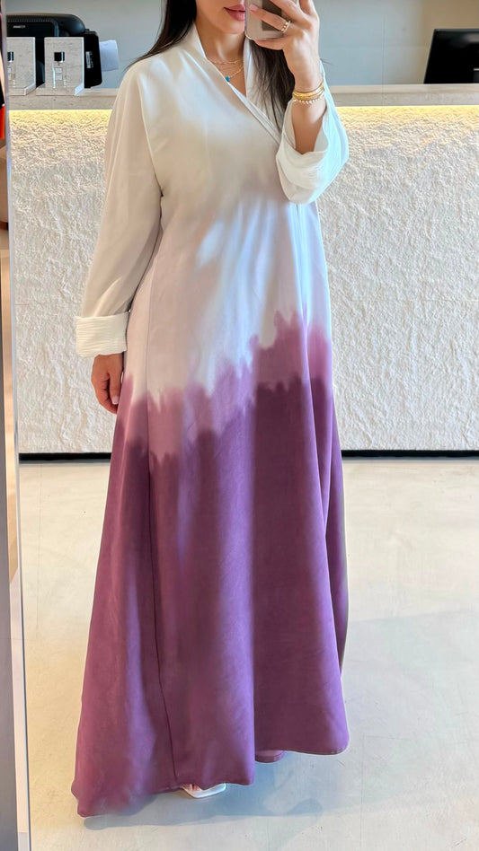 Ombré summer Abaya -Pink x Pink