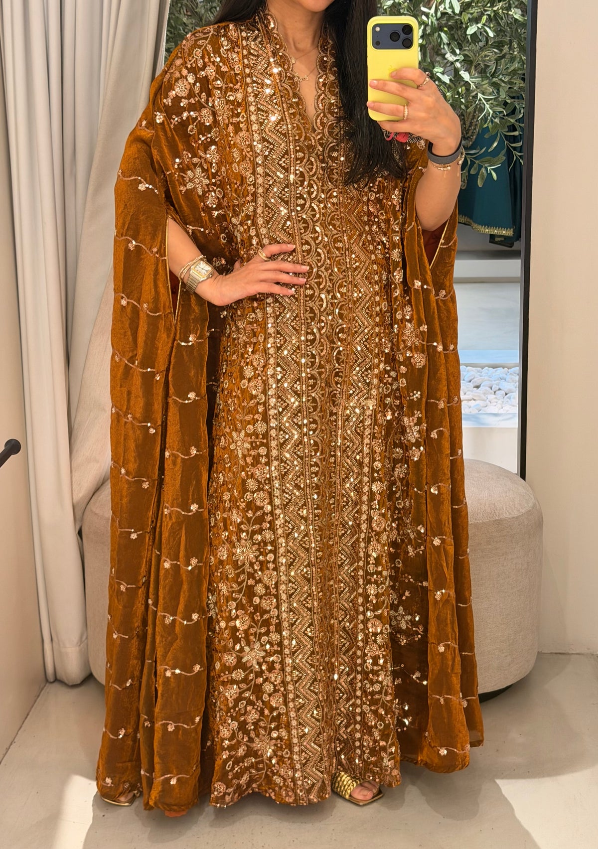 Cape jelwa kaftan -Copper x Gold